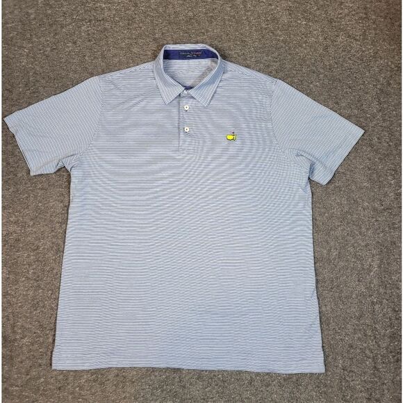 Master Clubhouse Collection Mens Golf Polo Shirt Size XL Gray Striped Italy Made - Picture 1 of 9